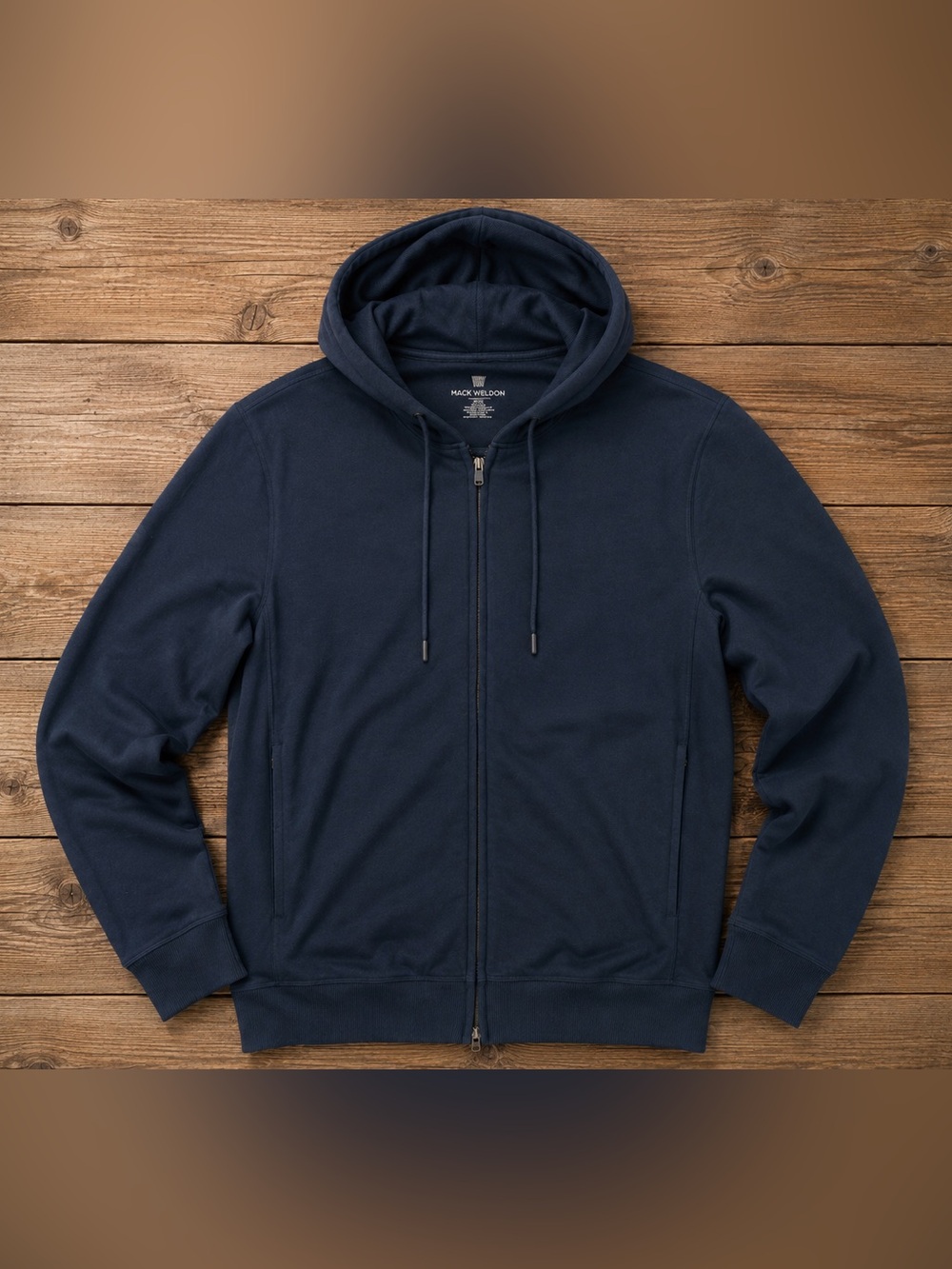 Mack Weldon Full Zip Hoodie Men’s Navy Performance Jacket Hooded Large